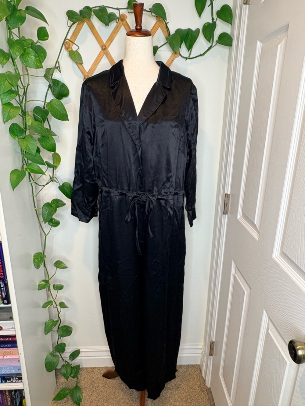 BODEN Black Satin Collar Jumpsuit - Picture 3 of 12